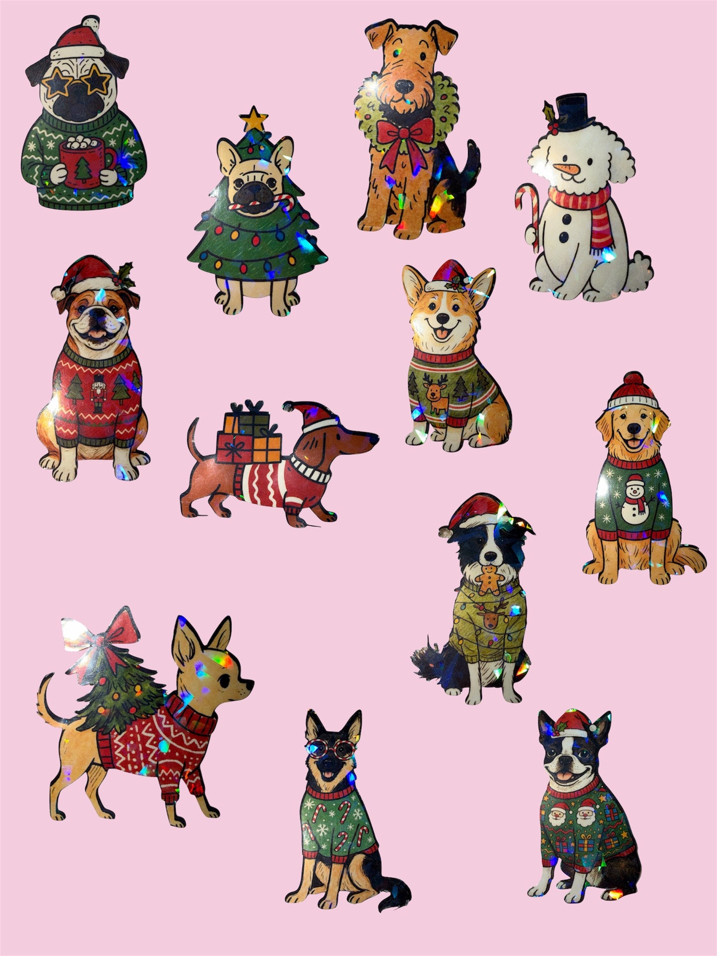 Hunde Sticker - Weihnachten