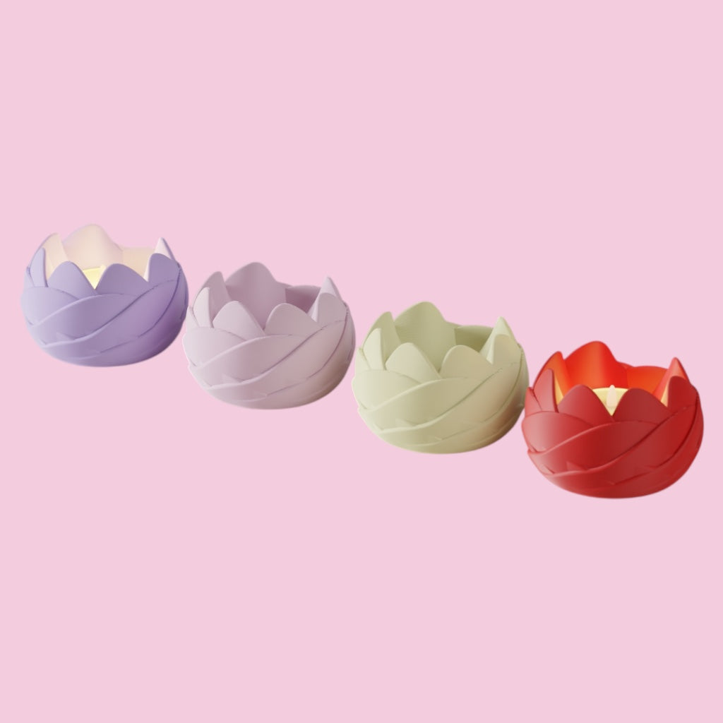 LED-Teelichthalter im Lotus-Design