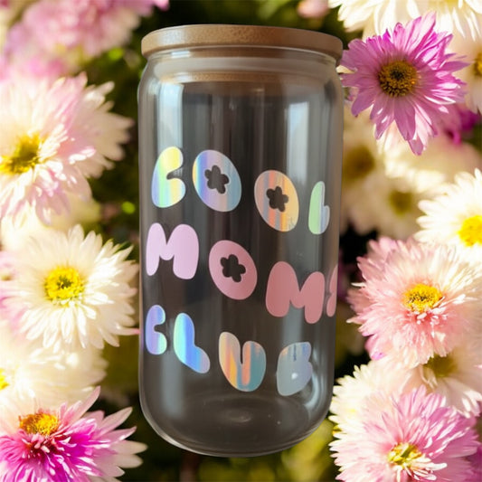 Glas mit Bambusdeckel - Cool Moms Club